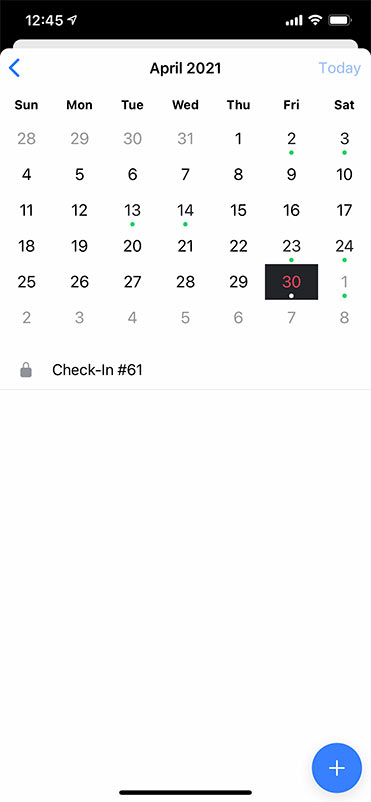 Seismic Calendar iOS Light Mode